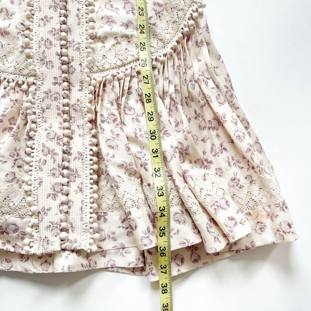 Zimmermann Sabotage Shirt Dress Floral Silk Mini Dress Size AU 1 US 6 NEW - Picture 14 of 14